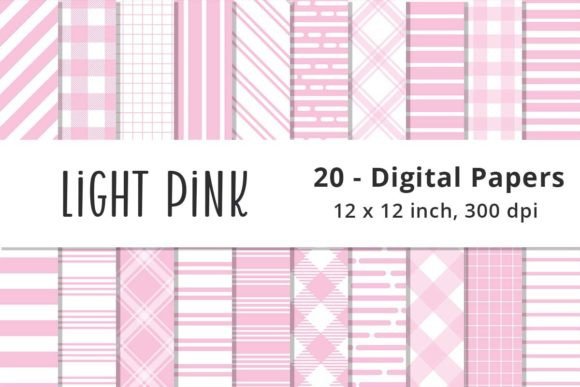 Light Pink Stripes Digital Paper Pattern