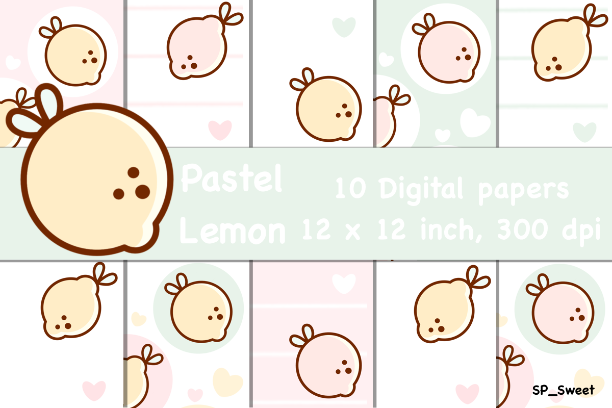 Pastel Lemon Digital Paper Pack Graphic by SPsweet · Creative Fabrica