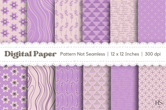 Pink Flowers Digital Paper Pattern Pack Graphic by Heyv Studio ...