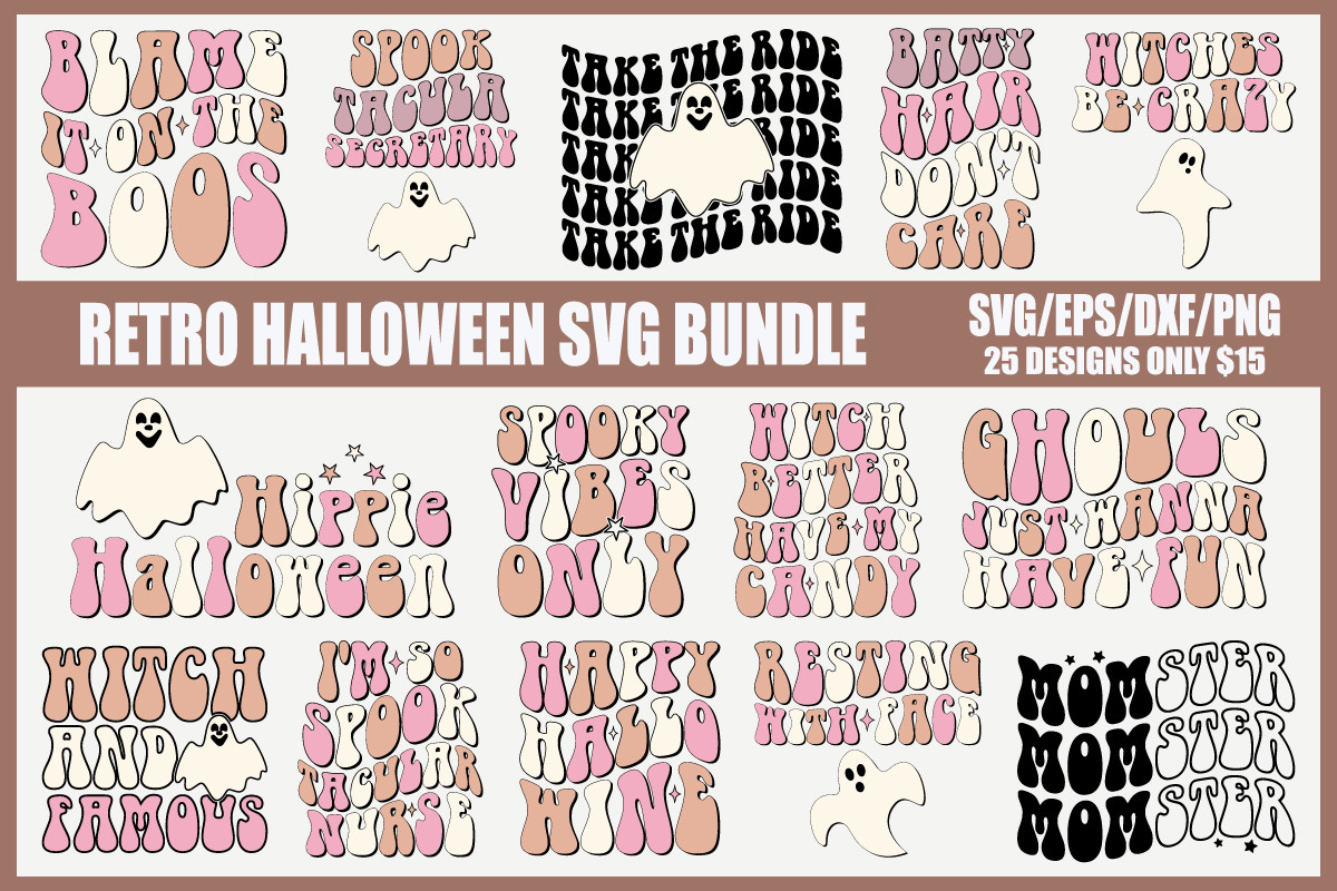 Retro Halloween Svg Bundle Vol 2 Graphic by T-SHIRT WORLD · Creative ...