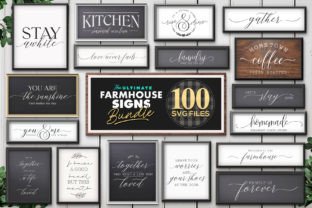 100 Christmas Farmhouse SVG Signs Bundle Graphic by The Vintage Signs ...
