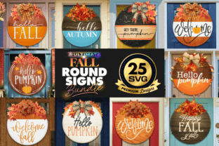 25 FALL Round Signs SVG Bundle Graphic by The Vintage Signs Shop ...