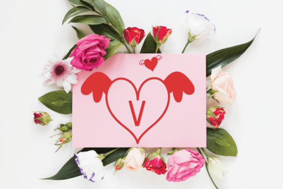 Heart Wings Monogram Font - Preview 1