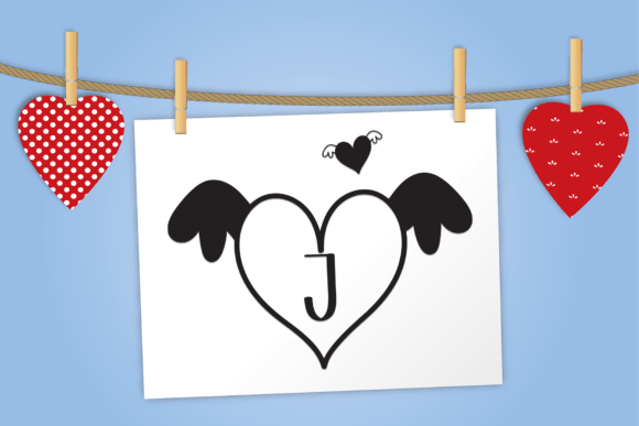 Heart Wings Monogram Font - Preview 2