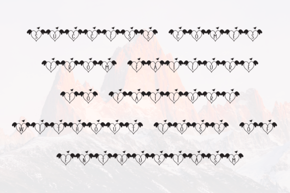 Heart Wings Monogram Font - Preview 5