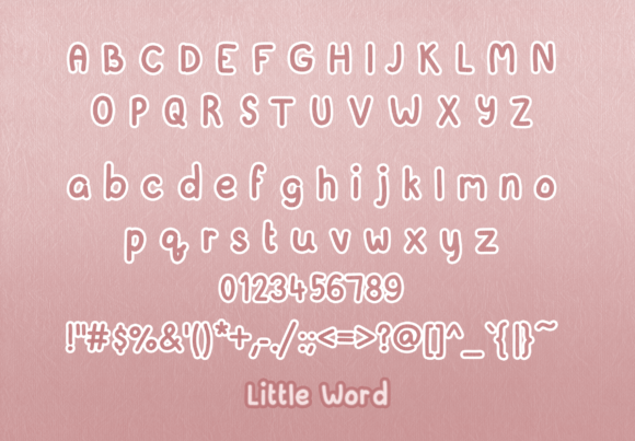 Little Word Font PNG with transparent background - Preview 1
