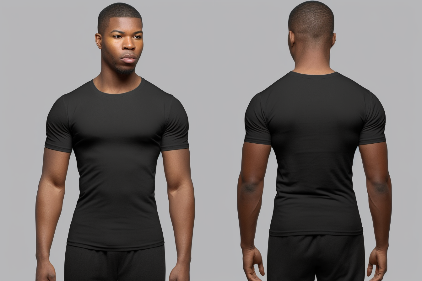Men Wearing Black Tshirt - Front & Back Graphic by The Design Factory ...