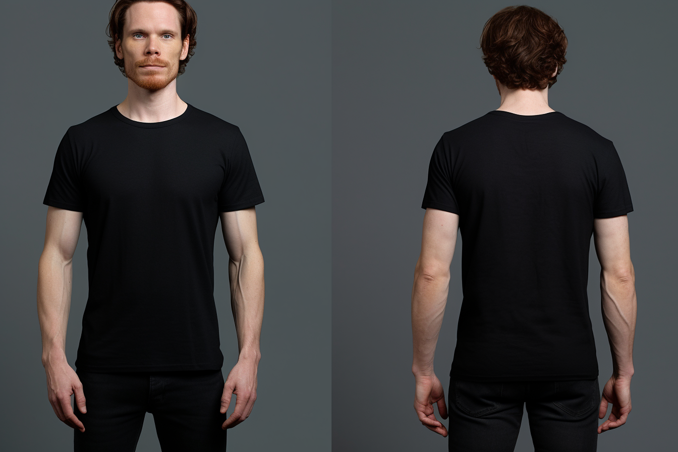 Men Wearing Black Tshirt - Front & Back Graphic by The Design Factory ...