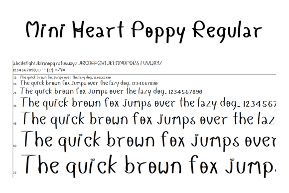 Mini Heart Poppy Font PNG with transparent background - Preview 3