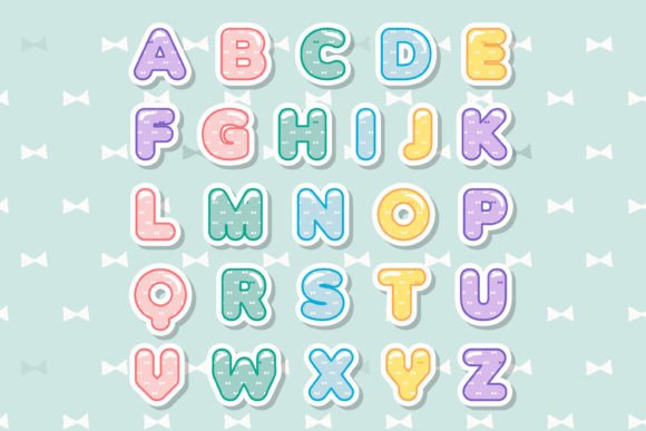 Pastel Bow Font PNG with transparent background - Preview 1