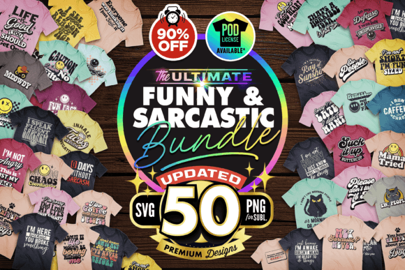 The Mega Sarcastic T-shirt Bundle SVG Grafika Rękodzieła Przez The Vintage Signs Shop