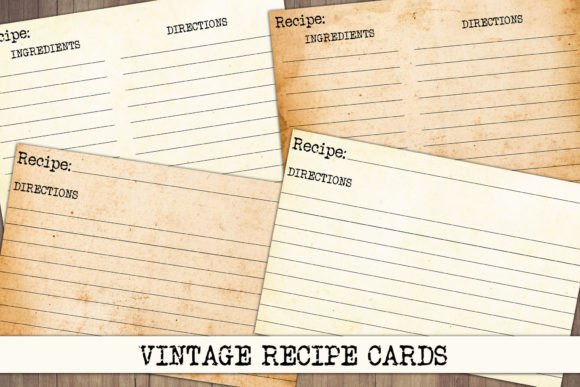 Vintage Blank Recipe Cards