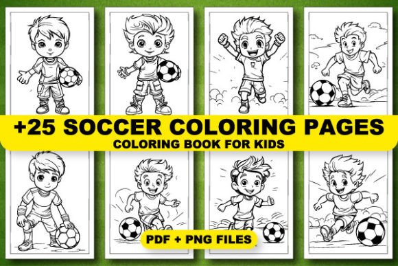 +25 SOCCER COLORING BOOK PAGES