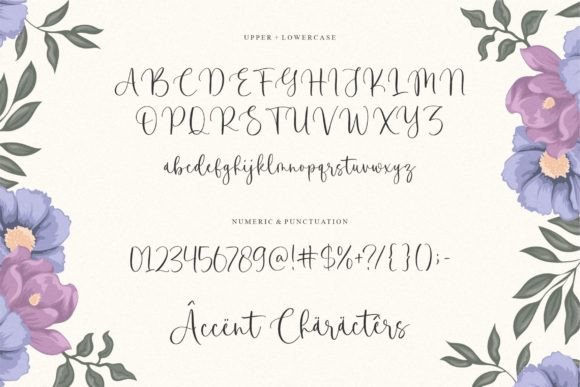 Dramatic Florals Font PNG with transparent background - Preview 4
