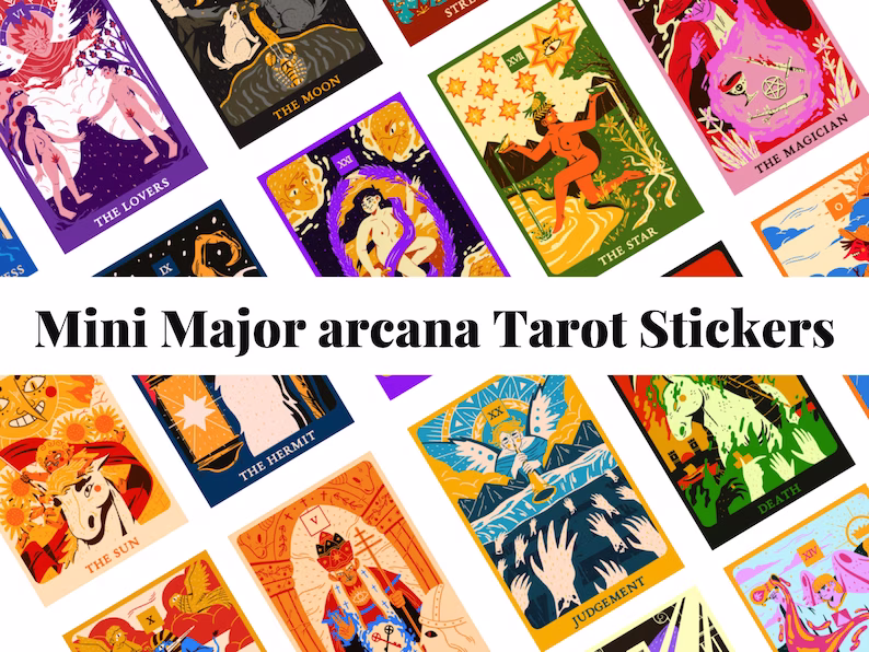 Mini Printable Tarot Card Stickers, 22