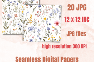 Seamless Watercolor Wildflower Pattern Graphic by giraffecreativestudio ...