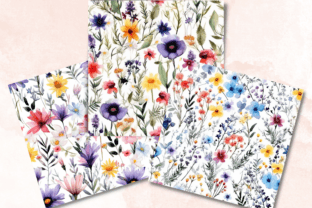 Seamless Watercolor Wildflower Pattern Graphic by giraffecreativestudio ...