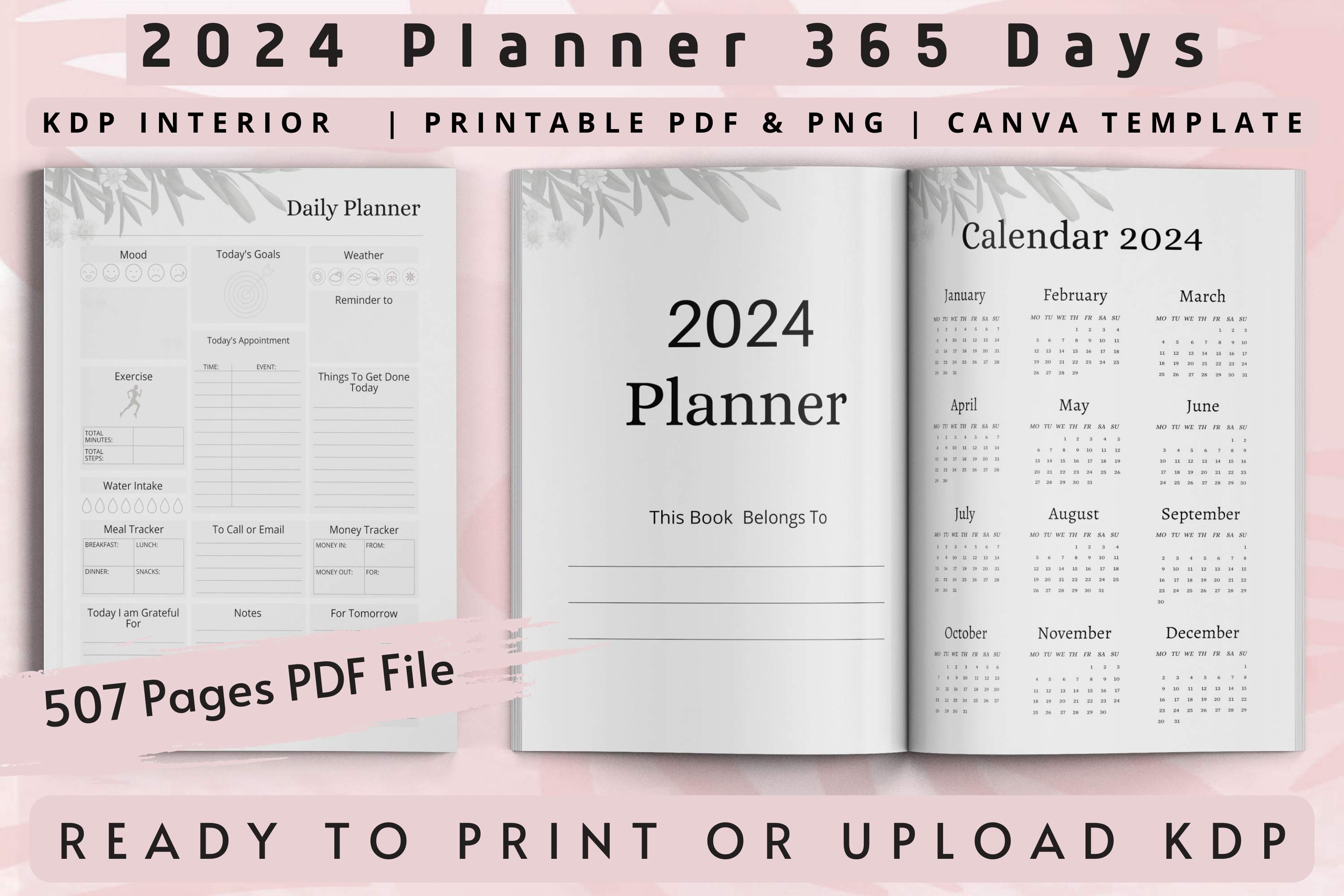 2024 Planner 365 Days | KDP Interior Graphic by Interior Creative ...