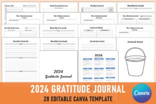 Editable 2024 Gratitude Journal Canva Graphic by Shumaya · Creative Fabrica