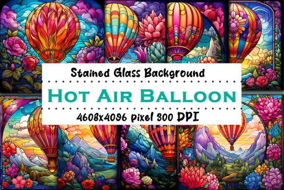 Hot Air Balloon Stain Glass Bundle