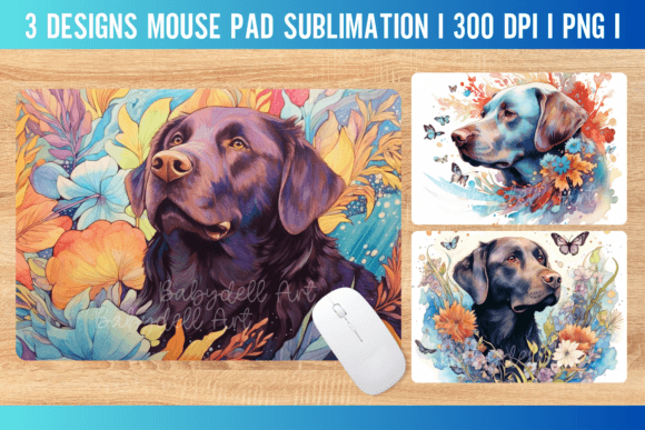 Labrador sublimation mouse pad design for office gift and dog dad desk accessories