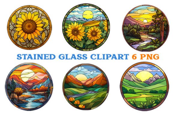 Stained Glass Clipart, Watercolor Clipar Graphic by Cibula · Creative ...