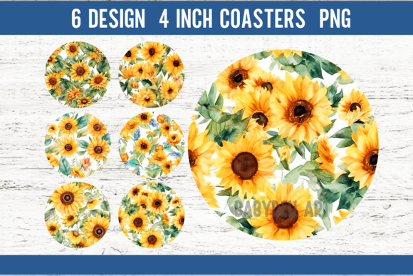 Sunflower Round Coaster Sublimation