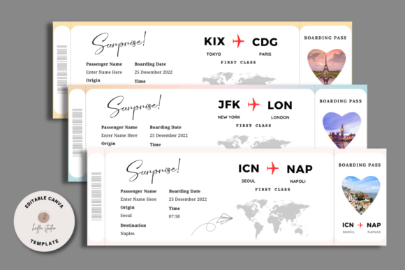 Canva Fake Boarding Ticket Template
