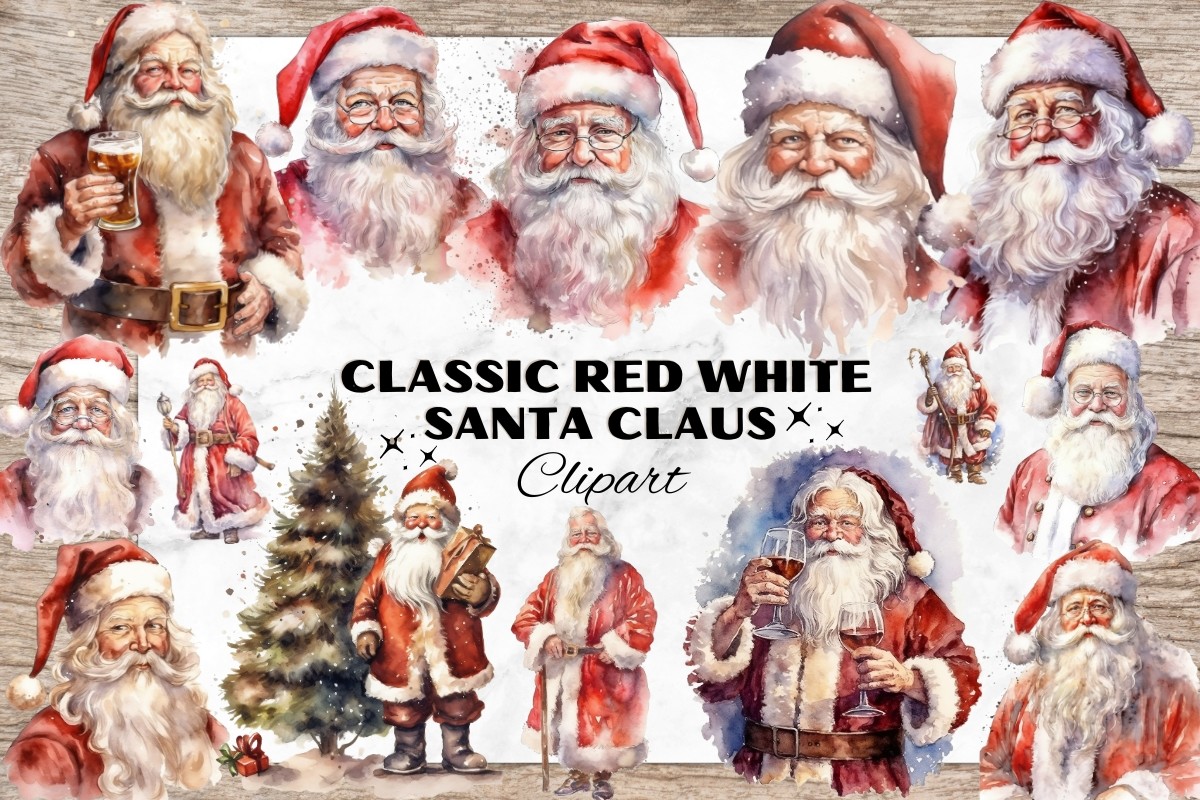 Christmas, Classic Red-White Santa Claus