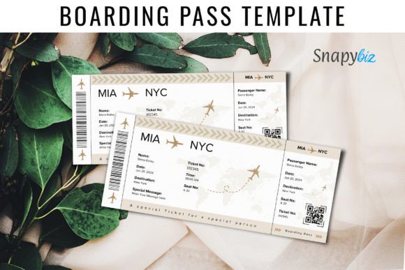 Editable Boarding Pass Template