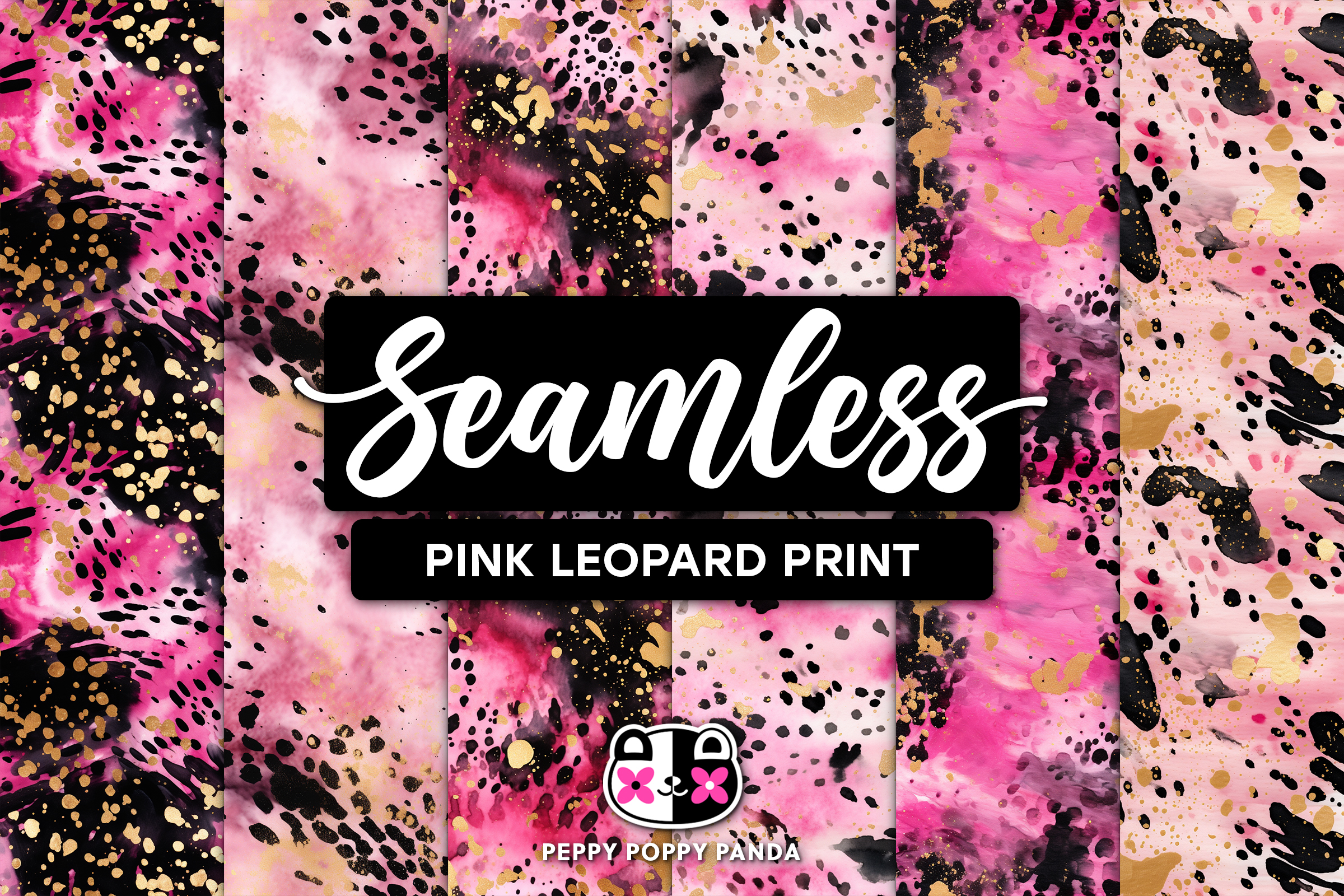 Pink Leopard Print Seamless Patterns Graphic by Peppy Poppy Panda ...