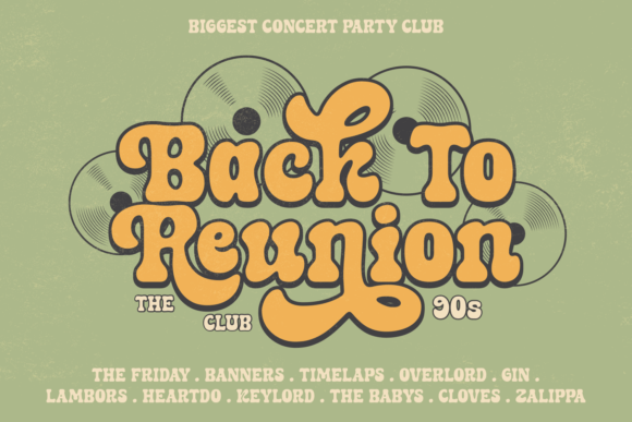 Retro Boogy Font PNG with transparent background - Preview 1