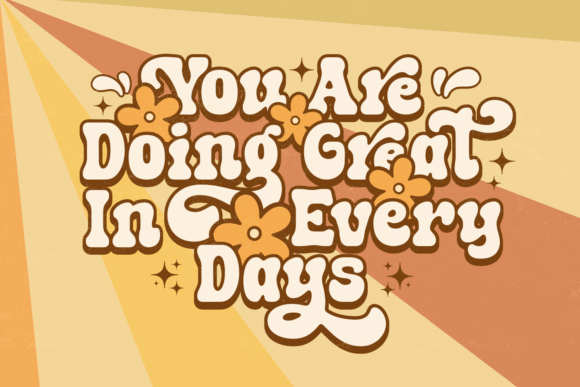 Retro Boogy Font PNG with transparent background - Preview 2