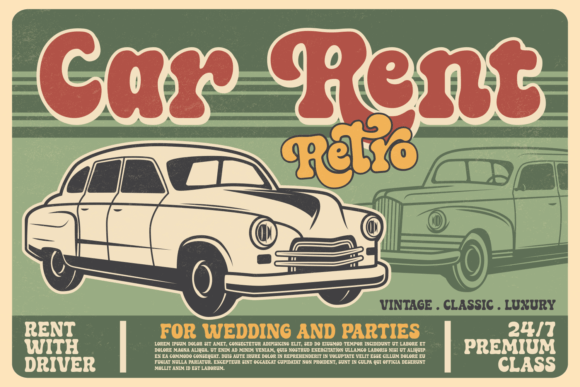 Retro Boogy Font PNG with transparent background - Preview 3