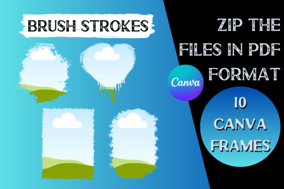 10 Canva Frames - Brush Stroke #2