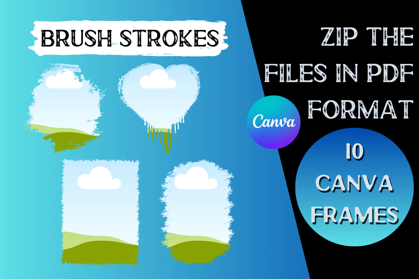 10 Canva Frames - Brush Stroke #2