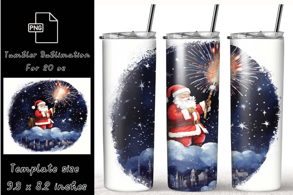 20 Oz Skinny Tumbler Santa Claus Wrap Graphic by sasikharn · Creative ...