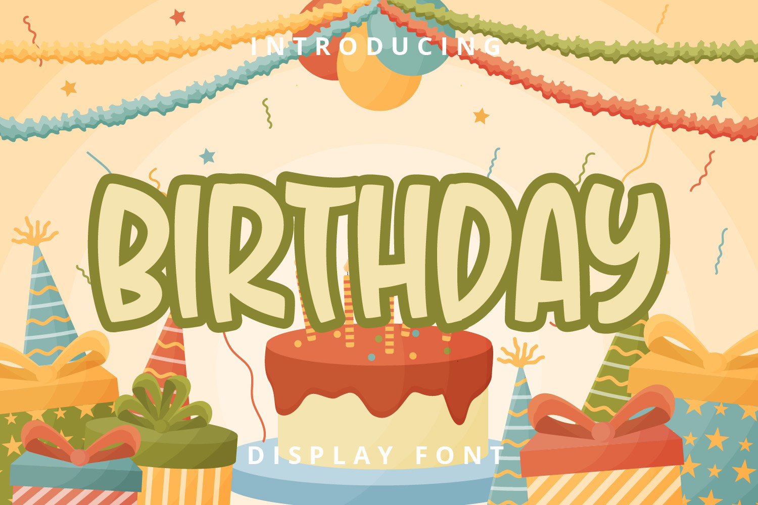 Birthday by Planetz Studio preview, playful display font for party banners