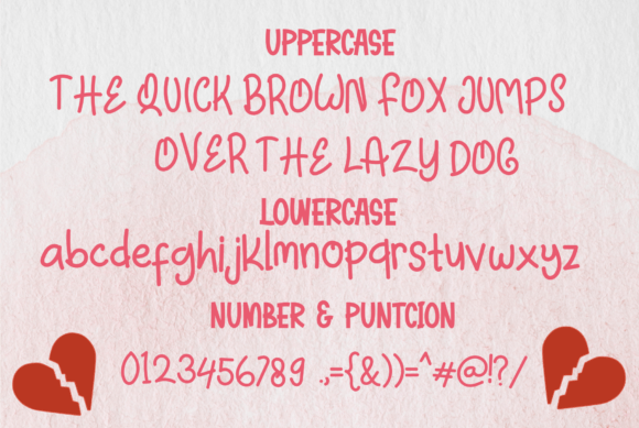 Break Heart Handwritten Font PNG with transparent background - Preview 2