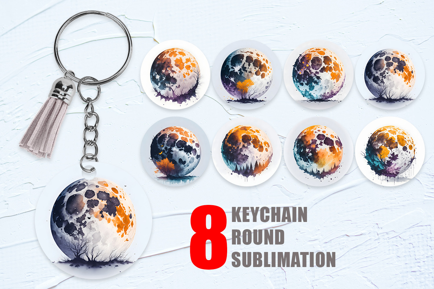 Keychain Full Moon Halloween Graphic by Artnoy · Creative Fabrica