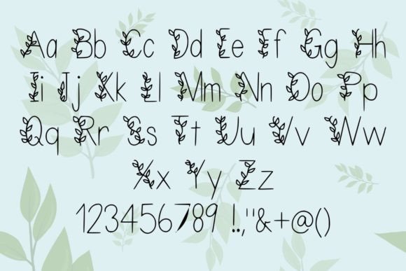 Leafy Delight Font PNG with transparent background - Preview 2