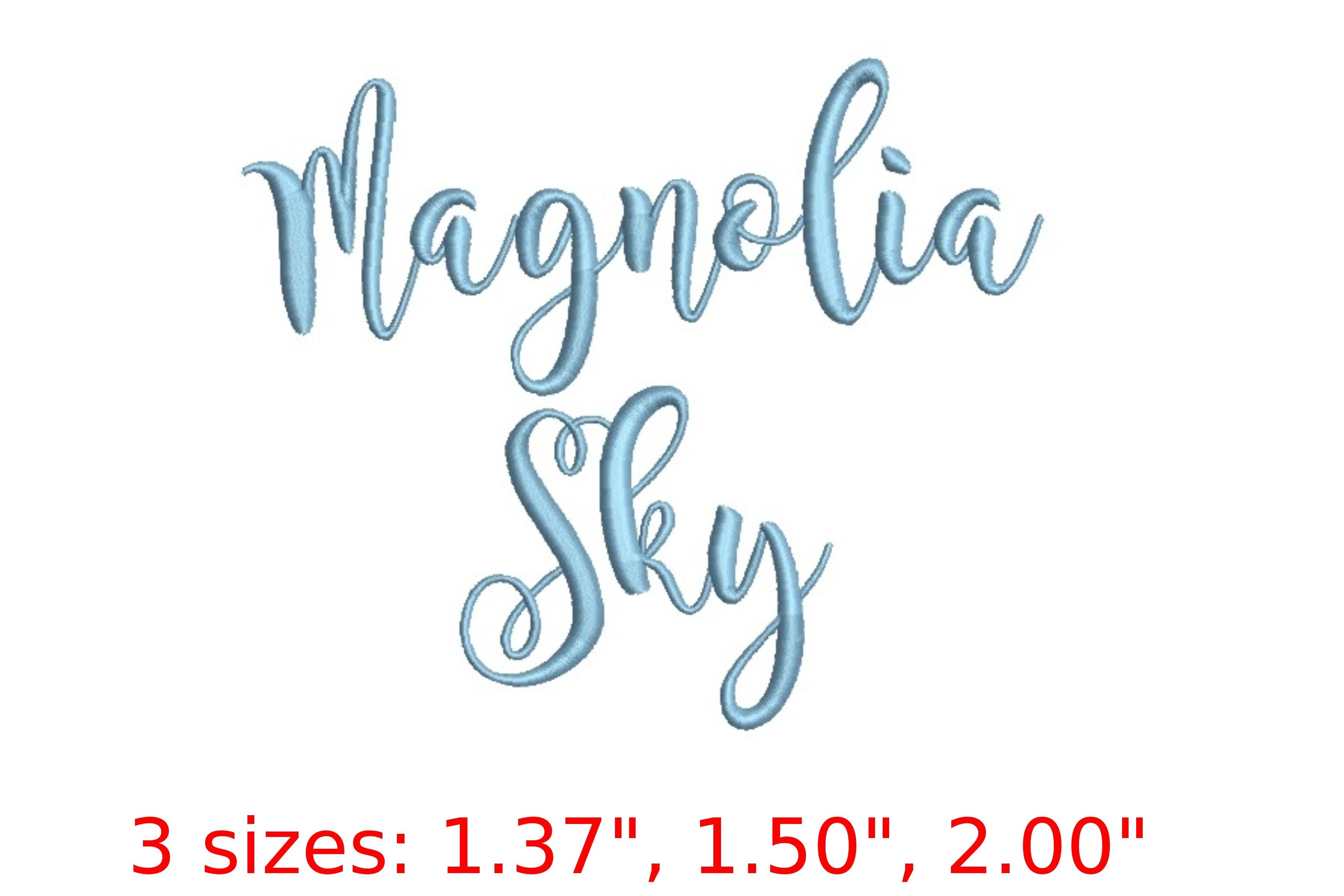 Magnolia Sky Embroidery Font