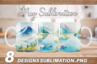 Mug Wrap Lakes Landscape Graphic by Artnoy · Creative Fabrica