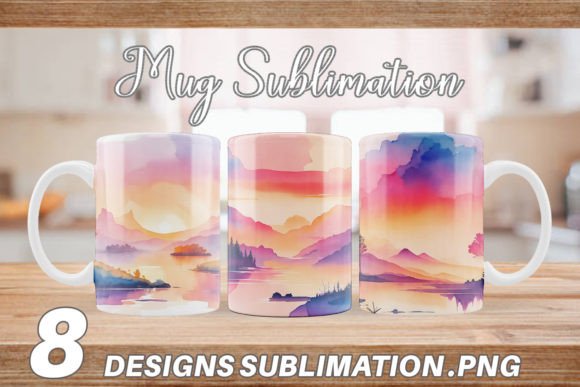 Mug Wrap Sunsets or Sunrises Landscape Graphic by Artnoy · Creative Fabrica