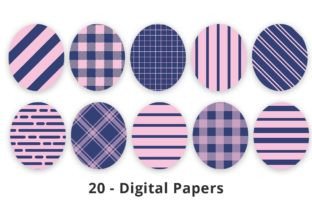 Navy and Pink Stripes Digital Background Graphic by Lemon Paper Lab ...