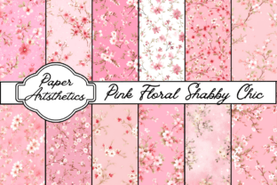 Pink Floral Shabby Chic Digital Paper Graphic by Paper Artsthetics ...