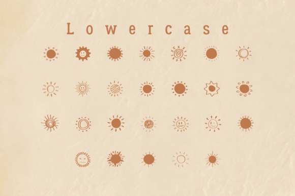 Retro Sun Font PNG with transparent background - Preview 1
