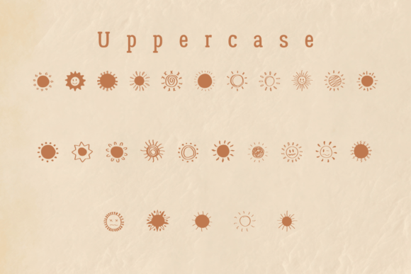 Retro Sun Font PNG with transparent background - Preview 2
