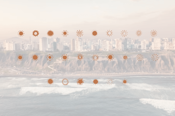 Retro Sun Font PNG with transparent background - Preview 3