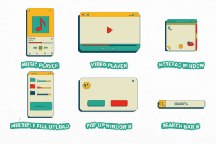 Retro User Interface Elements Set Graphic by peterdraw · Creative Fabrica